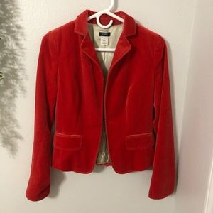 J Crew Velvet Blazer Red